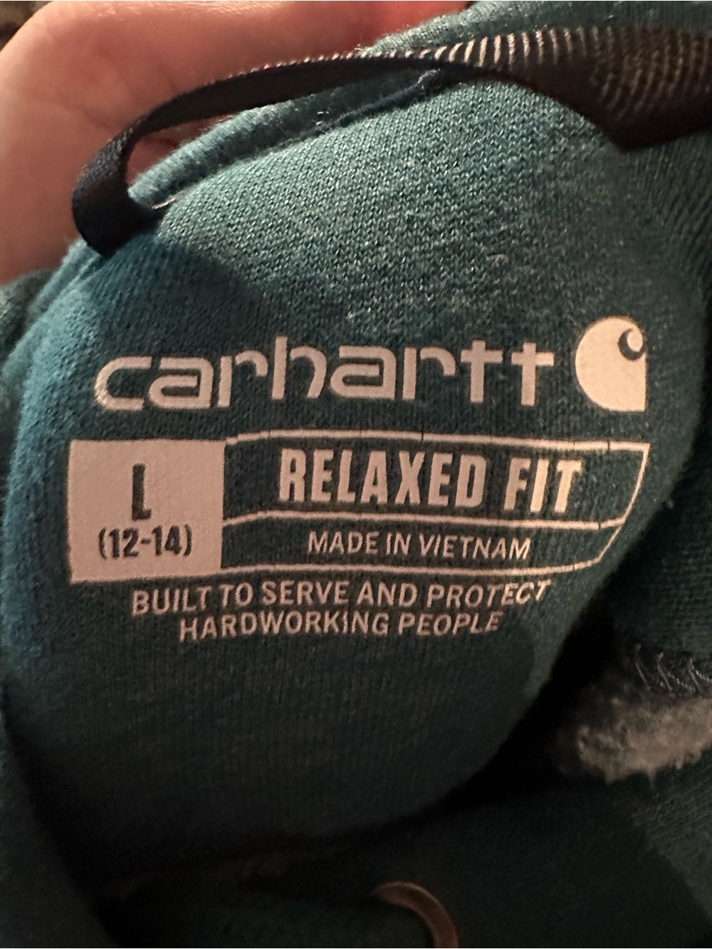 Carhartt Dark Teal Logo Hoodie - Picture 2 of 2